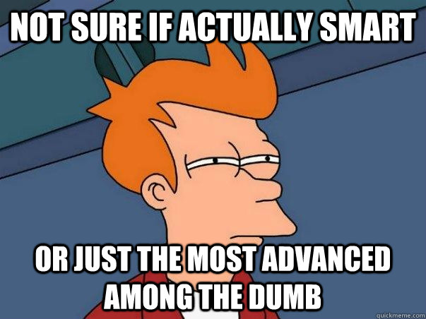 Not sure if actually smart or just the most advanced among the dumb  