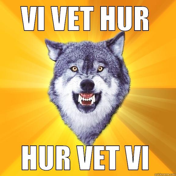 VI VET HUR HUR VET VI Courage Wolf