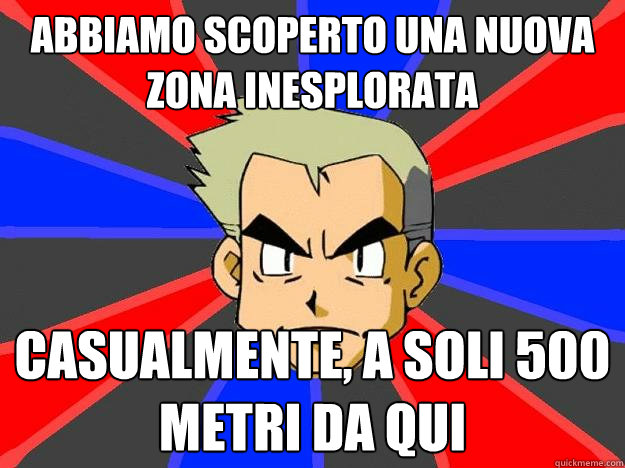 abbiamo scoperto una nuova zona inesplorata casualmente, a soli 500 metri da qui  Professor Oak