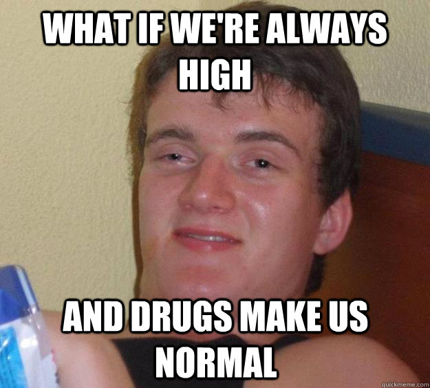 What if we're always high and drugs make us normal  10 Guy