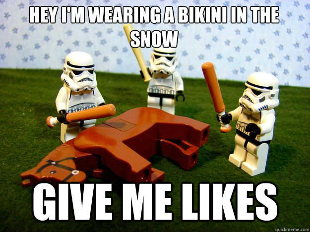 Hey I'm Wearing a bikini in the snow Give me likes - Hey I'm Wearing a bikini in the snow Give me likes  Dead Horse