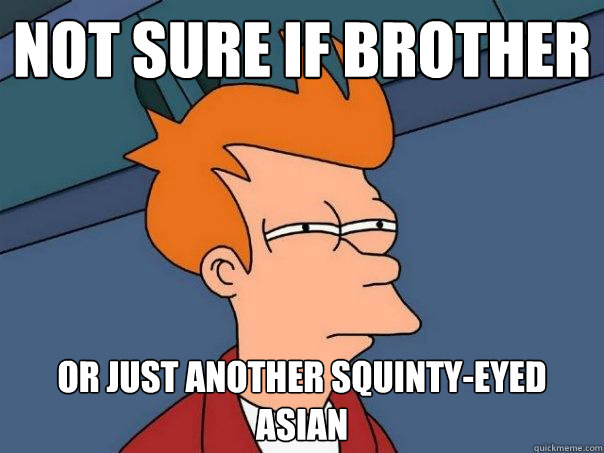 not sure if brother or just another squinty-eyed asian - not sure if brother or just another squinty-eyed asian  Futurama Fry