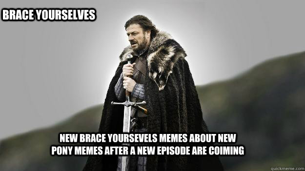 New brace yoursevels memes about new pony memes after a new episode are coiming Brace yourselves  Ned stark winter is coming