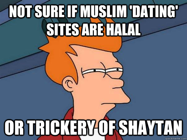 not sure if muslim 'dating' sites are halal or trickery of shaytan  Futurama Fry