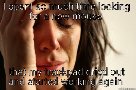 Jared problems  - I SPENT SO MUCH TIME LOOKING FOR A NEW MOUSE  THAT MY TRACKPAD DRIED OUT AND STARTED WORKING AGAIN  First World Problems