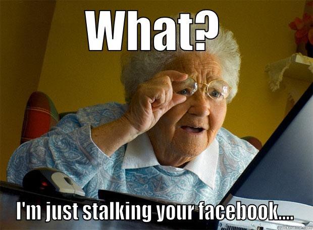 WHAT? I'M JUST STALKING YOUR FACEBOOK.... Grandma finds the Internet