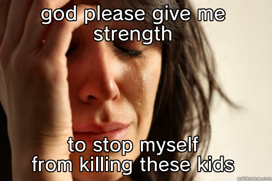 GOD PLEASE GIVE ME STRENGTH TO STOP MYSELF FROM KILLING THESE KIDS First World Problems