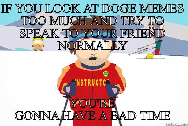 IF YOU LOOK AT DOGE MEMES TOO MUCH AND TRY TO SPEAK TO YOUR FRIEND NORMALLY YOU'RE GONNA HAVE A BAD TIME Super Cool Ski Instructor