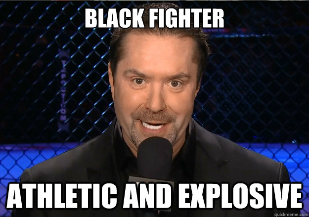 Black fighter athletic and explosive  