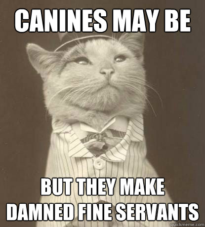 Canines may be filthy animals but they make damned fine servants  Aristocat