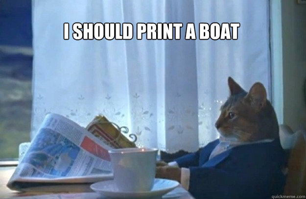 I should print a boat  Sophisticated Cat