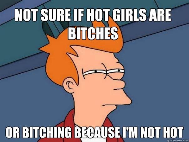 not sure if hot girls are bitches or bitching because I'm not hot  Futurama Fry