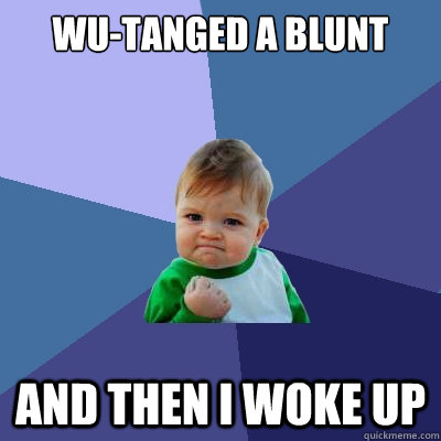 Wu-tanged a blunt And then I woke up  Success Kid