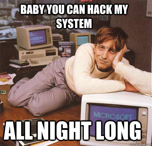 BABY YOU CAN HACK MY SYSTEM ALL NIGHT LONG  Dreamy Bill Gates