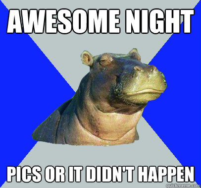 Awesome night Pics or it didn't happen  Skeptical Hippo