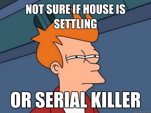 Not sure if house is settling or serial killer  Futurama Fry