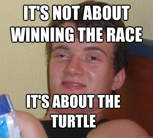 It's not about winning the race It's about the turtle  10 Guy