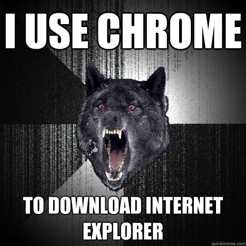 I use Chrome to download Internet Explorer  Insanity Wolf