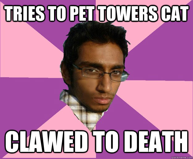 Tries to pet Towers cat clawed to death - Tries to pet Towers cat clawed to death  Accidental Ammanamanchi