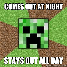 Comes out at night stays out all day  