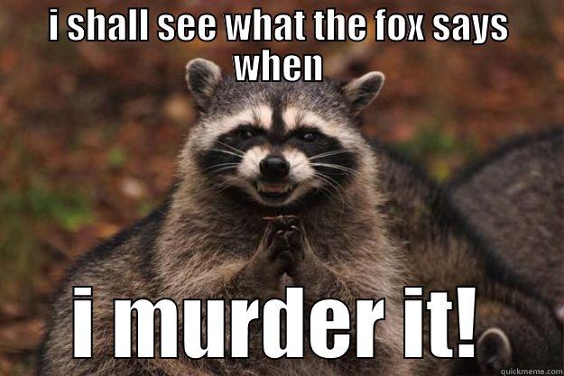 heeee heeee heee - I SHALL SEE WHAT THE FOX SAYS WHEN I MURDER IT! Evil Plotting Raccoon