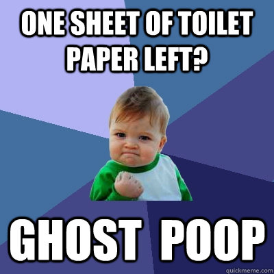 One sheet of toilet paper left? Ghost  poop  Success Kid