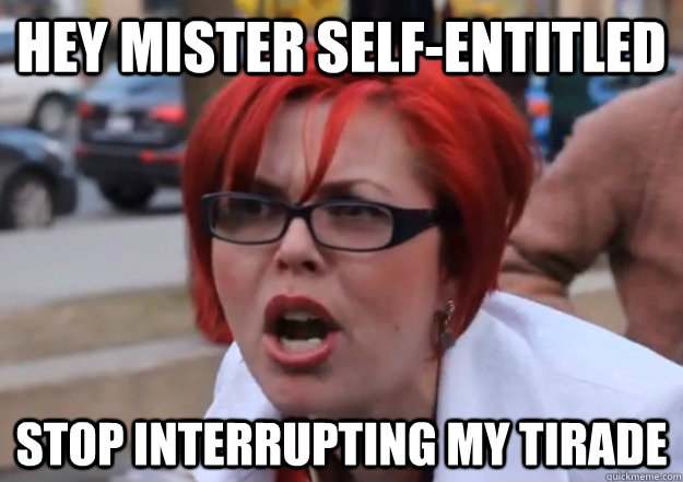 hey mister self-entitled stop interrupting my tirade  