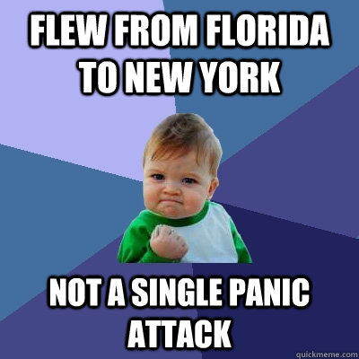 flew from Florida to New York not a single panic attack  Success Kid