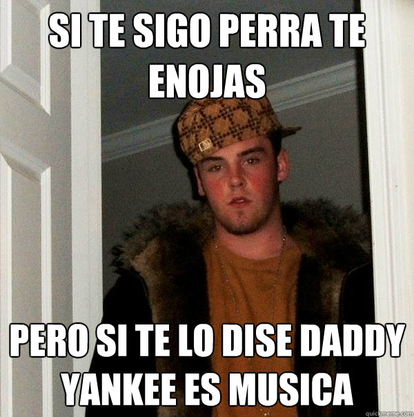 si te sigo perra te enojas pero si te lo dise daddy yankee es musica  Scumbag Steve