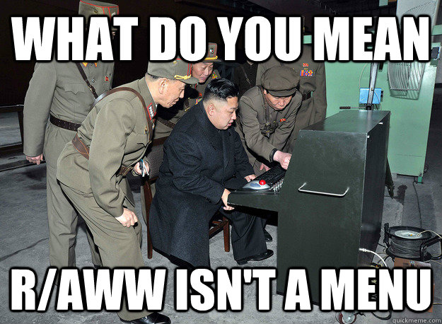 What do you mean r/aww isn't a menu  kim jong un