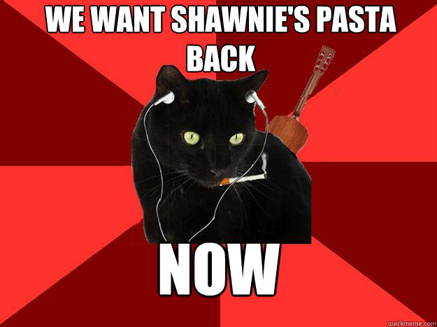 WE WANT Shawnie's pasta back  NOW  Berklee Cat