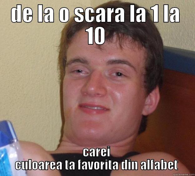 DE LA O SCARA LA 1 LA 10 CAREI CULOAREA TA FAVORITA DIN ALFABET 10 Guy