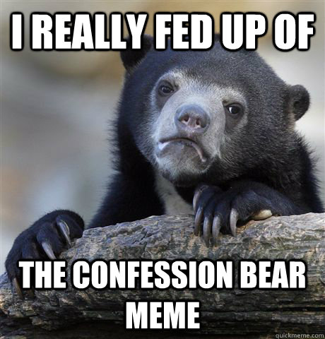 I really fed up of the confession bear meme  Confession Bear