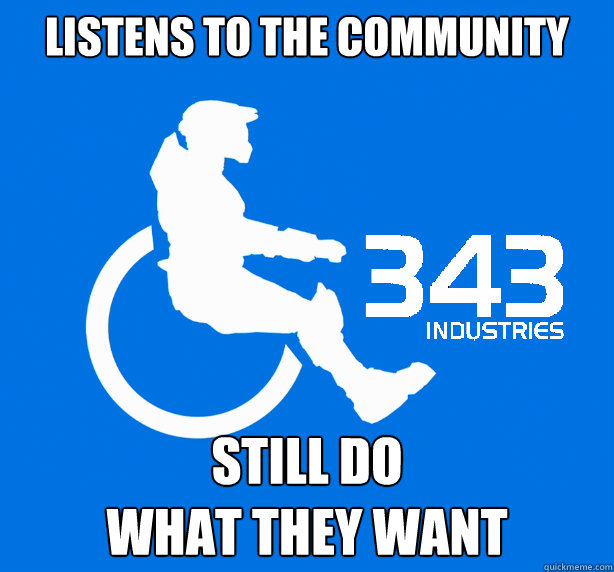 listens to the community still do 
what they want  343 Logic