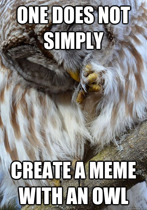 One does not simply Create a meme with an owl - One does not simply Create a meme with an owl  owl one does not simply