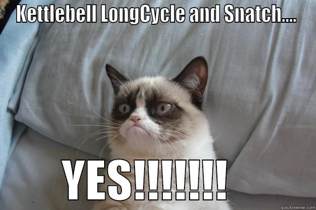 KETTLEBELL LONGCYCLE AND SNATCH.... YES!!!!!!!   Grumpy Cat