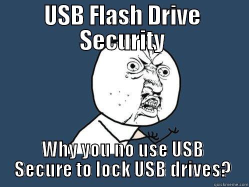 data security - USB FLASH DRIVE SECURITY WHY YOU NO USE USB SECURE TO LOCK USB DRIVES? Y U No