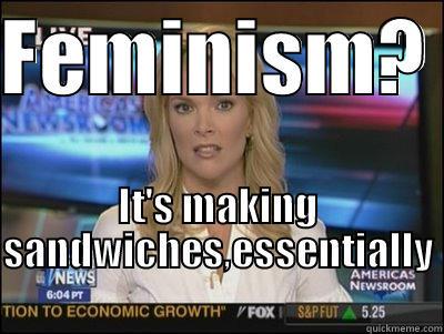 FEMINISM?  IT'S MAKING SANDWICHES,ESSENTIALLY  Megyn Kelly