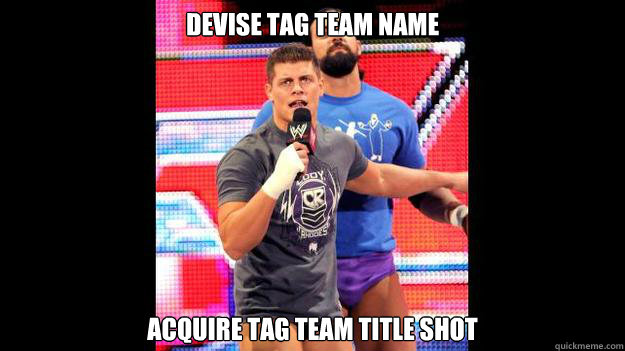 Devise tag team name Acquire tag team title shot - Devise tag team name Acquire tag team title shot  Tag Team Rules