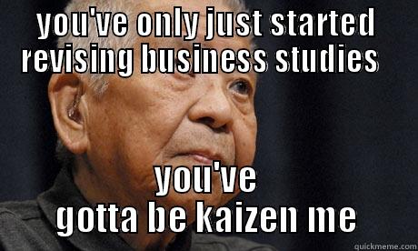 YOU'VE ONLY JUST STARTED REVISING BUSINESS STUDIES   YOU'VE GOTTA BE KAIZEN ME Misc