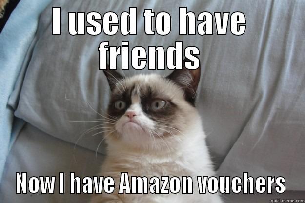 I USED TO HAVE FRIENDS NOW I HAVE AMAZON VOUCHERS Grumpy Cat