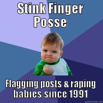 STINK FINGER POSSE FLAGGING POSTS & RAPING BABIES SINCE 1991 Success Kid