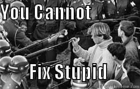 YOU CANNOT                                                                                              FIX STUPID    Misc