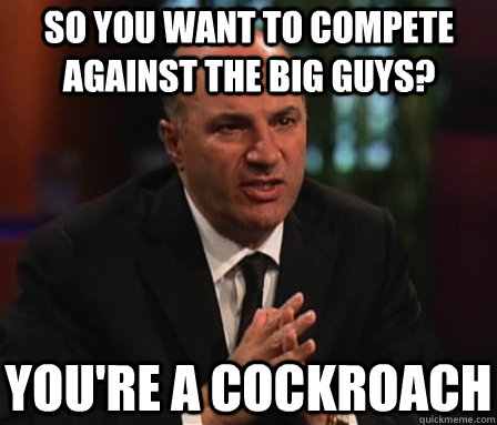So you want to compete against the big guys? you're a cockroach - So you want to compete against the big guys? you're a cockroach  Mr. Wonderful