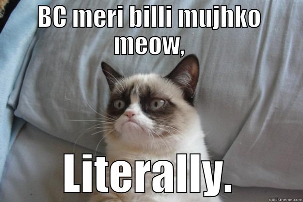 BC MERI BILLI MUJHKO MEOW, LITERALLY. Grumpy Cat