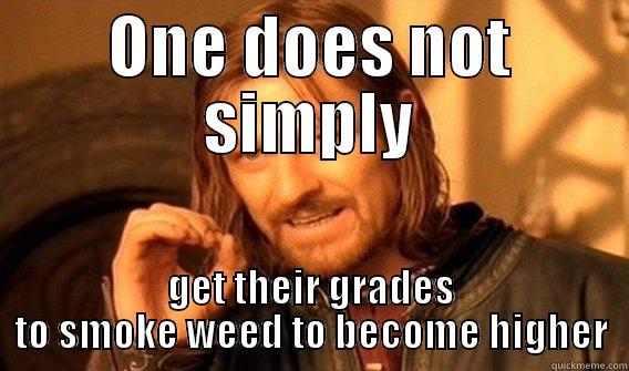 ONE DOES NOT SIMPLY GET THEIR GRADES TO SMOKE WEED TO BECOME HIGHER One Does Not Simply