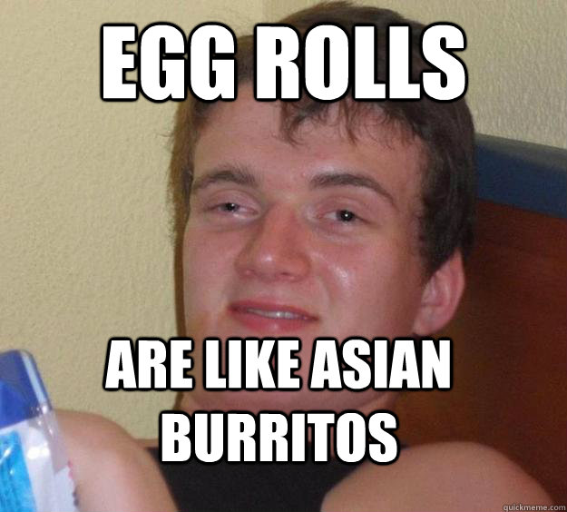 egg rolls are like asian burritos  10 Guy