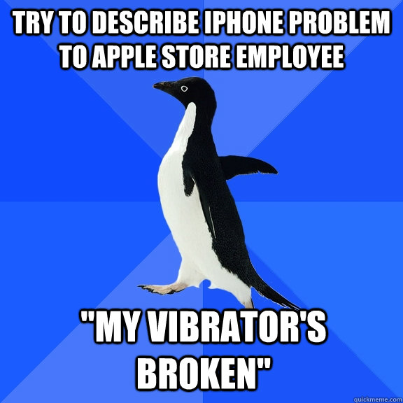 Try to describe iphone problem to apple store employee 