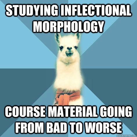 Studying inflectional morphology course material going from bad to worse  Linguist Llama