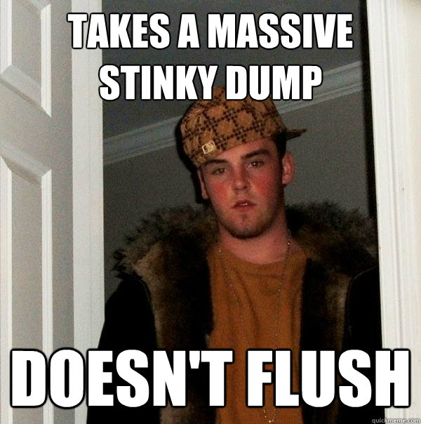 Takes a Massive stinky dump  Doesn't Flush  Scumbag Steve